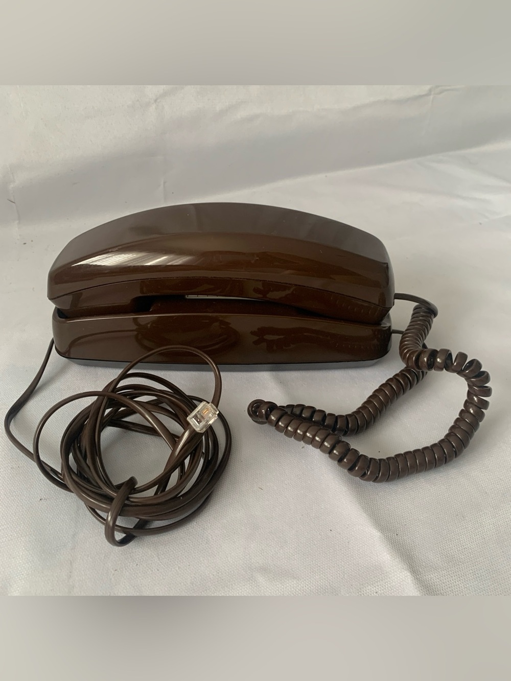 Vintage Western Electric Brown Trimline Push Button Telephone Landline 458Tested